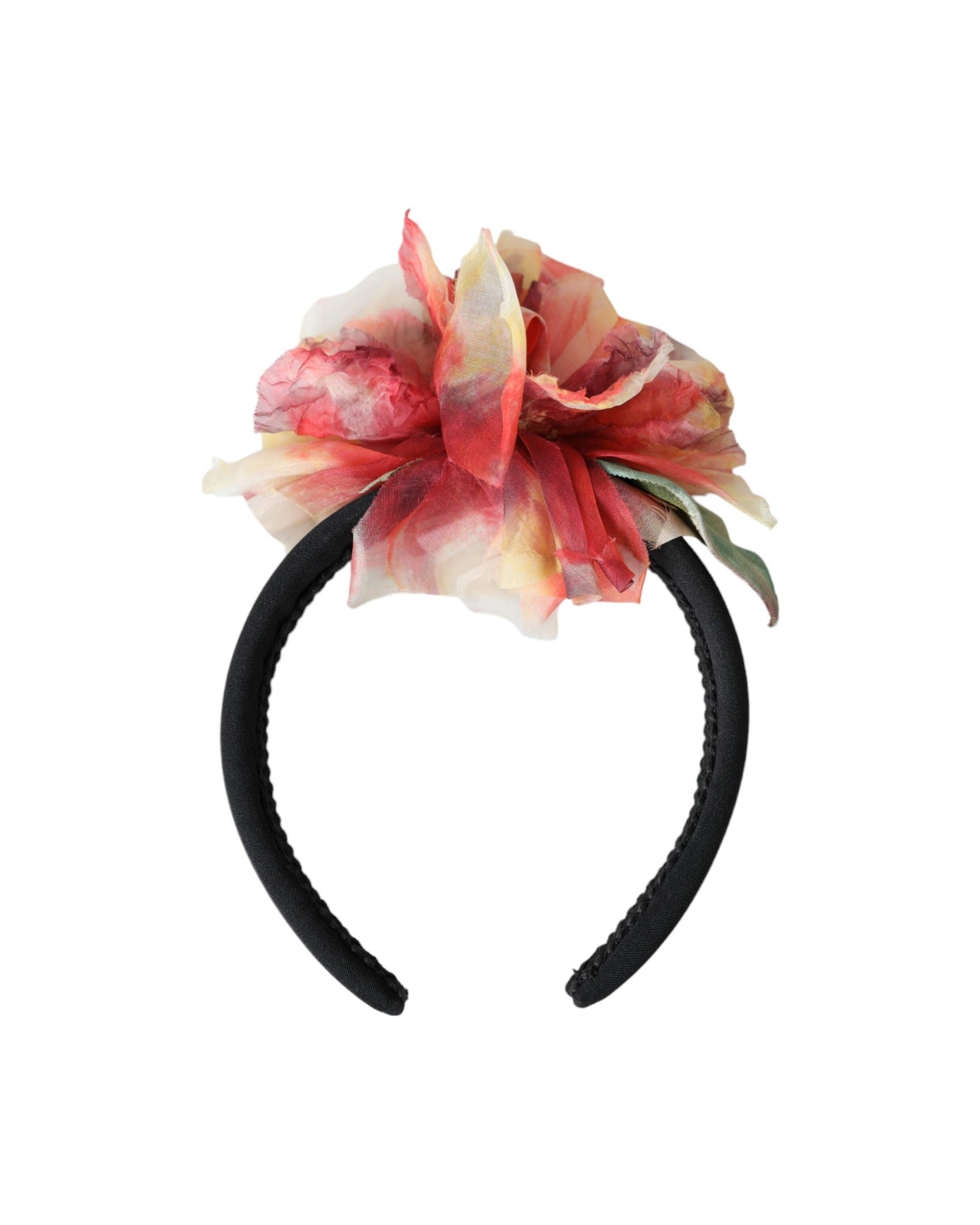 Dolce & Gabbana Rose Silk Floral Tiara Women Hairband Pink Black Diadem Glam Steals