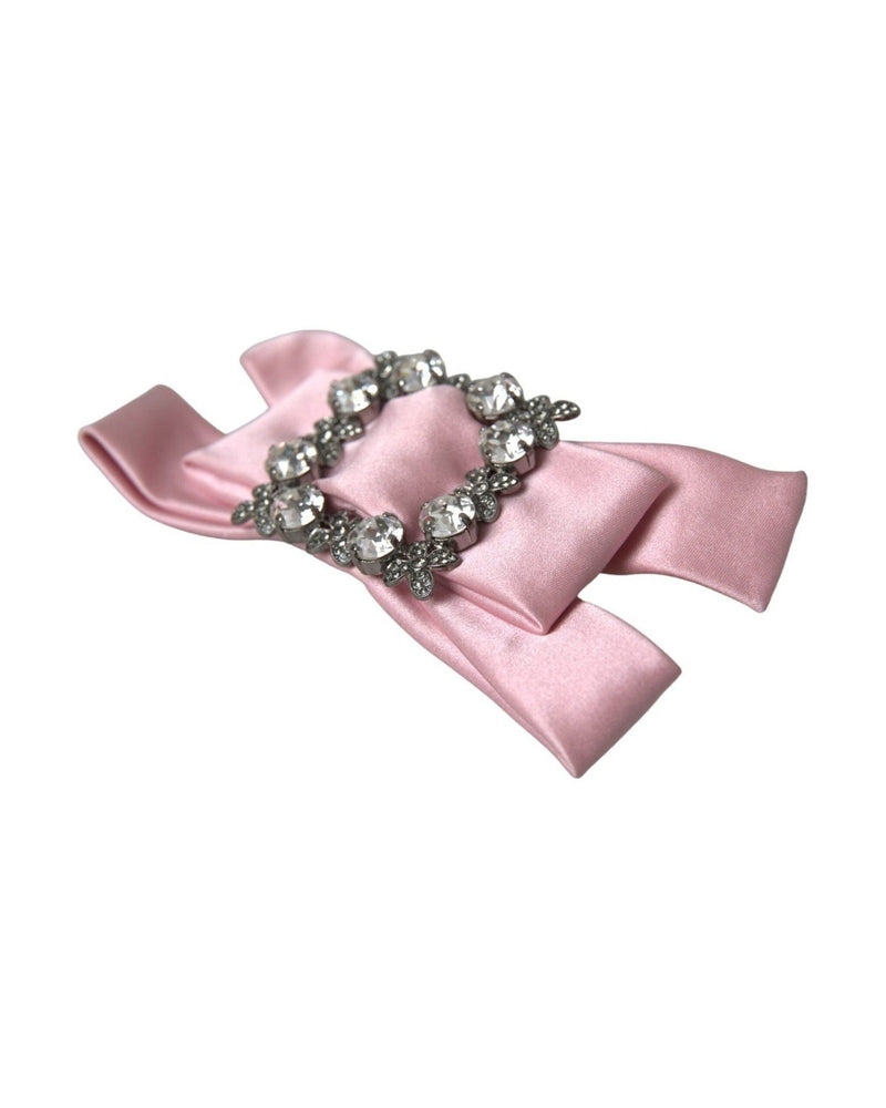 Dolce & Gabbana Satin Crystal Jewelry Brooch Hair Pink Pin Glam Steals