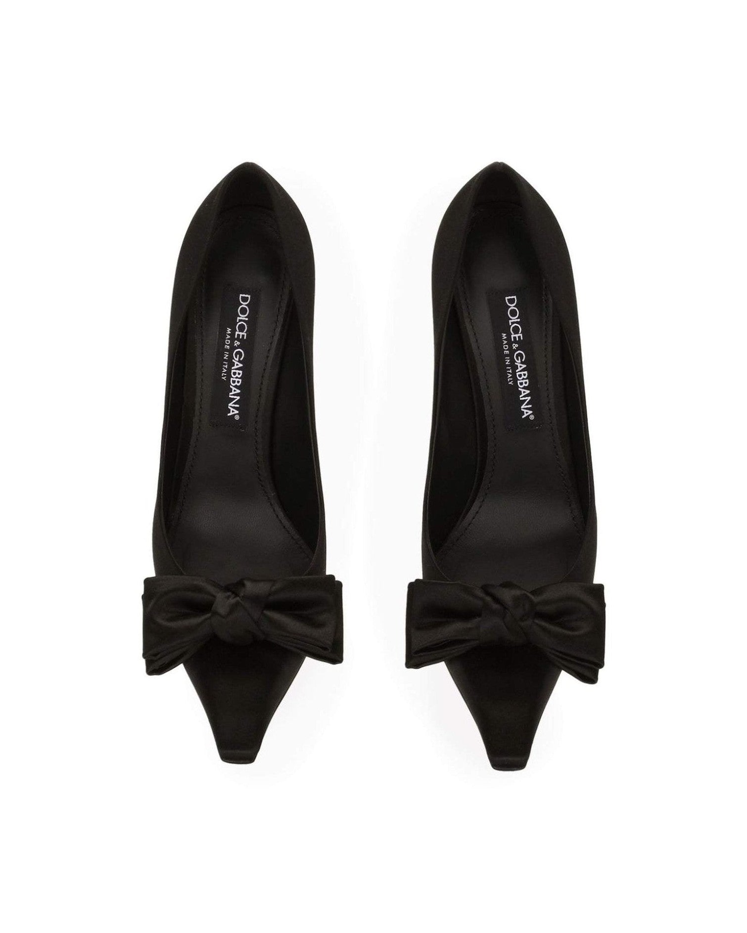Dolce & Gabbana Satin Pumps with Bow Detail Glam Steals