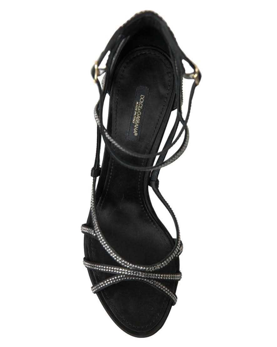 Dolce & Gabbana Satin Rhinestone Stiletto Heel Heels