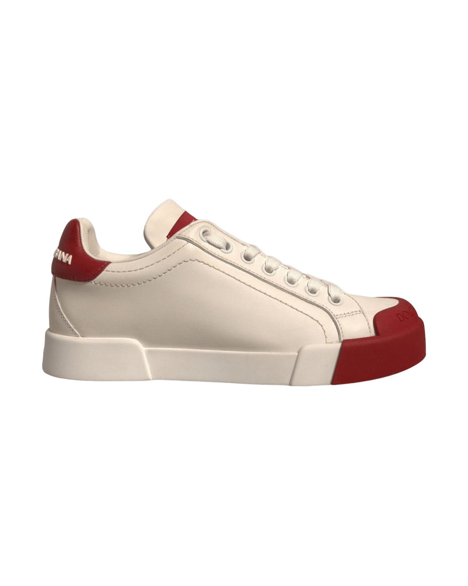 Dolce & Gabbana Shoes White Leather Logo Portofino Sneakers Glam Steals