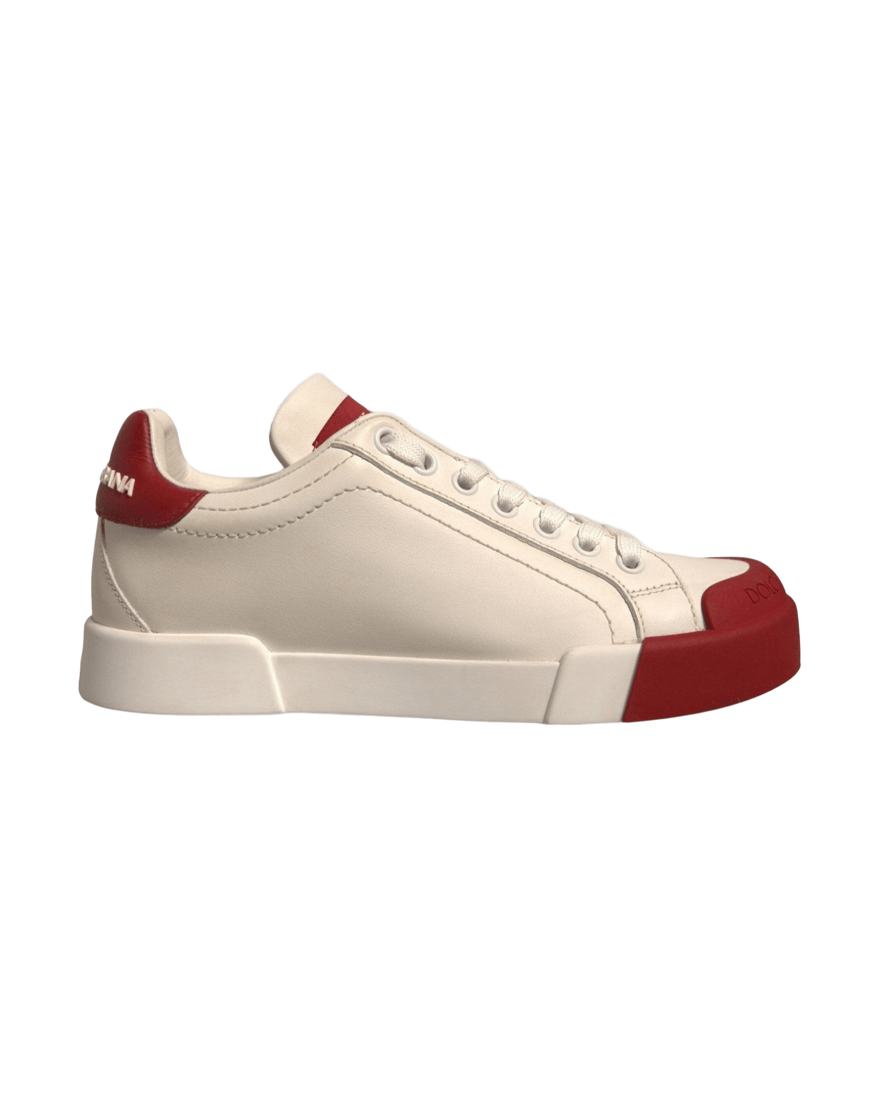 Dolce & Gabbana Shoes White Leather Logo Portofino Sneakers Glam Steals