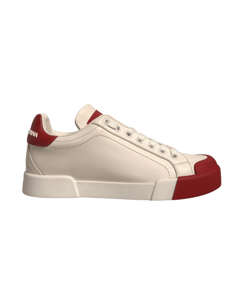 Dolce & Gabbana Shoes White Leather Logo Portofino Sneakers Glam Steals