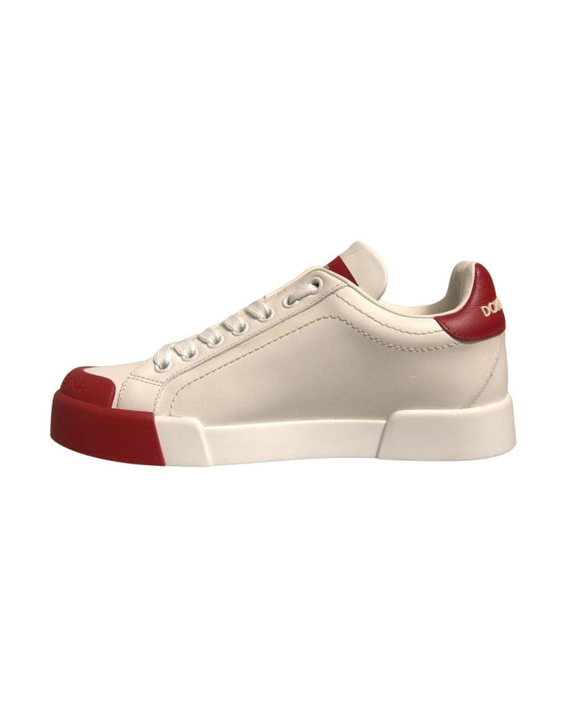 Dolce & Gabbana Shoes White Leather Logo Portofino Sneakers Glam Steals