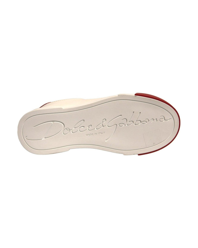 Dolce & Gabbana Shoes White Leather Logo Portofino Sneakers Glam Steals