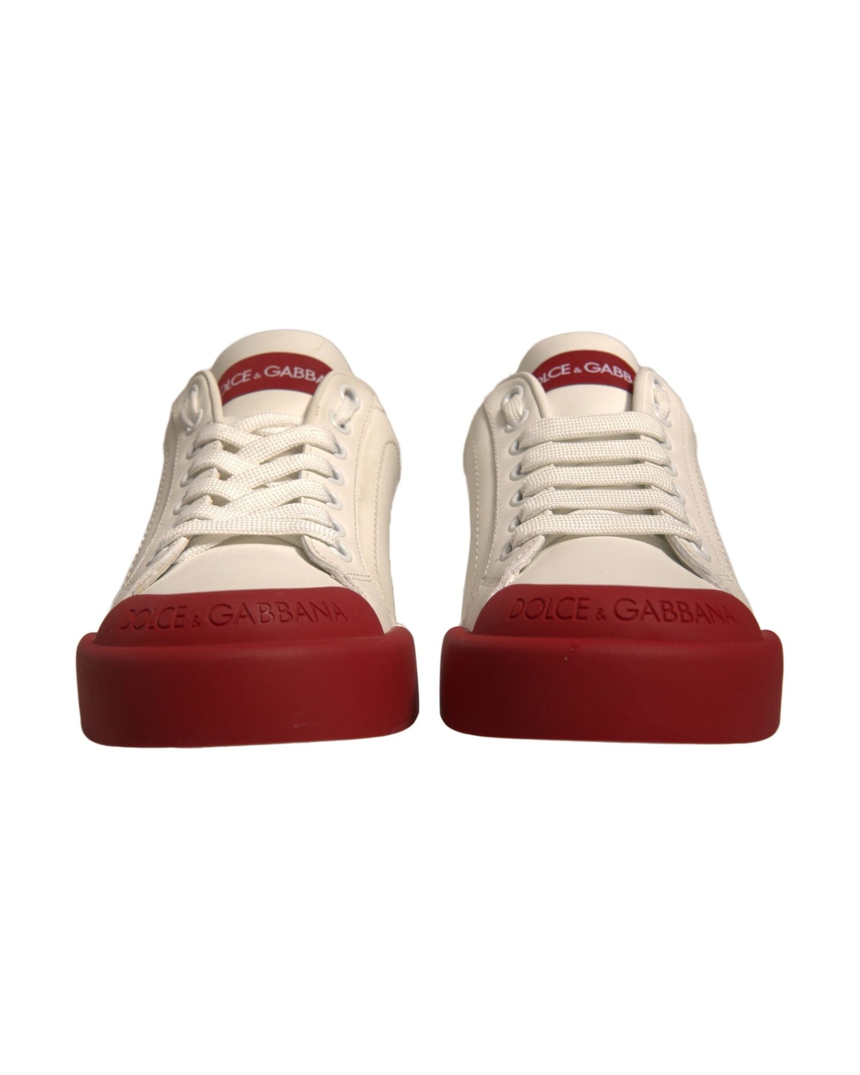 Dolce & Gabbana Shoes White Leather Logo Portofino Sneakers Glam Steals