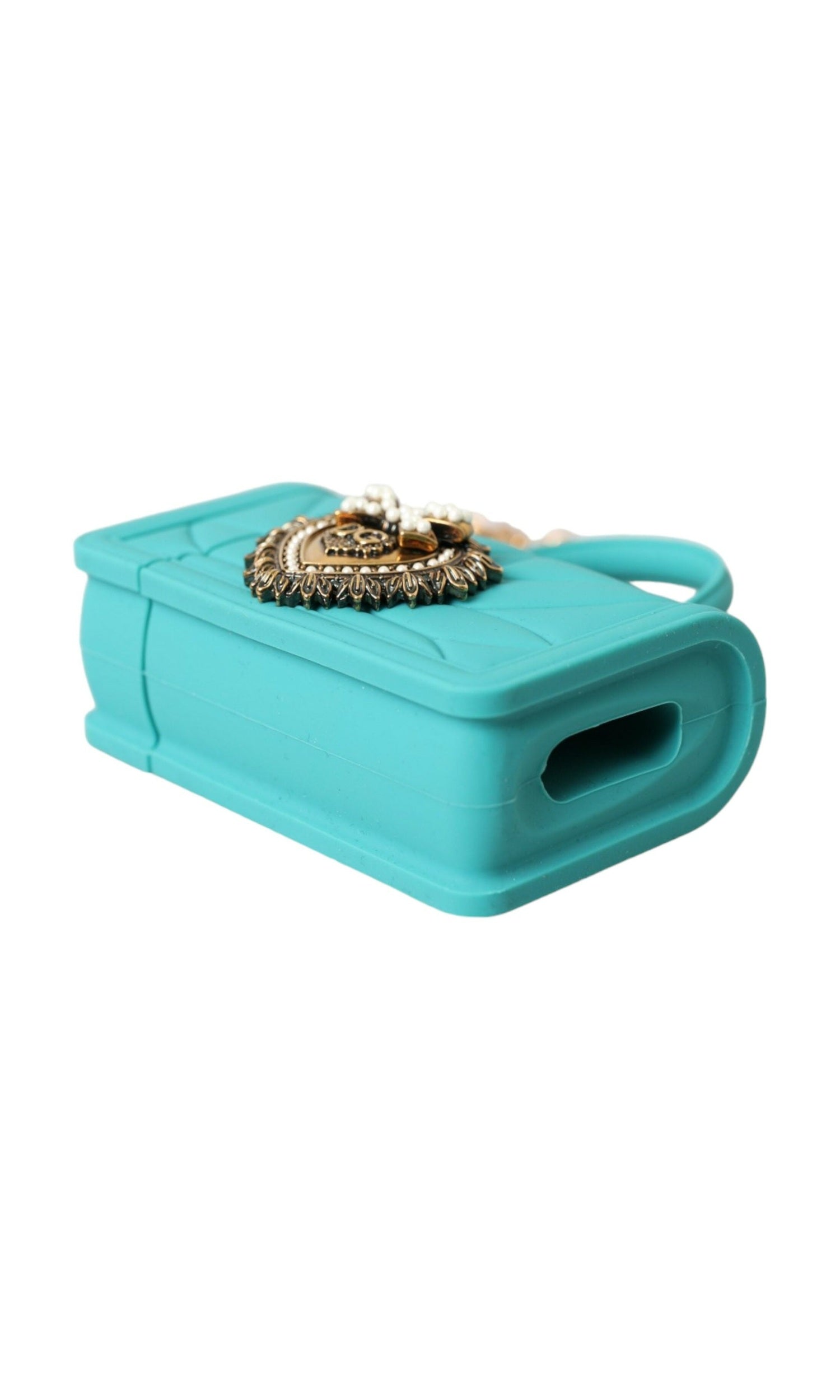 Dolce & Gabbana Silicone Devotion Heart Cover Bag Airpods Turquoise Case Glam Steals