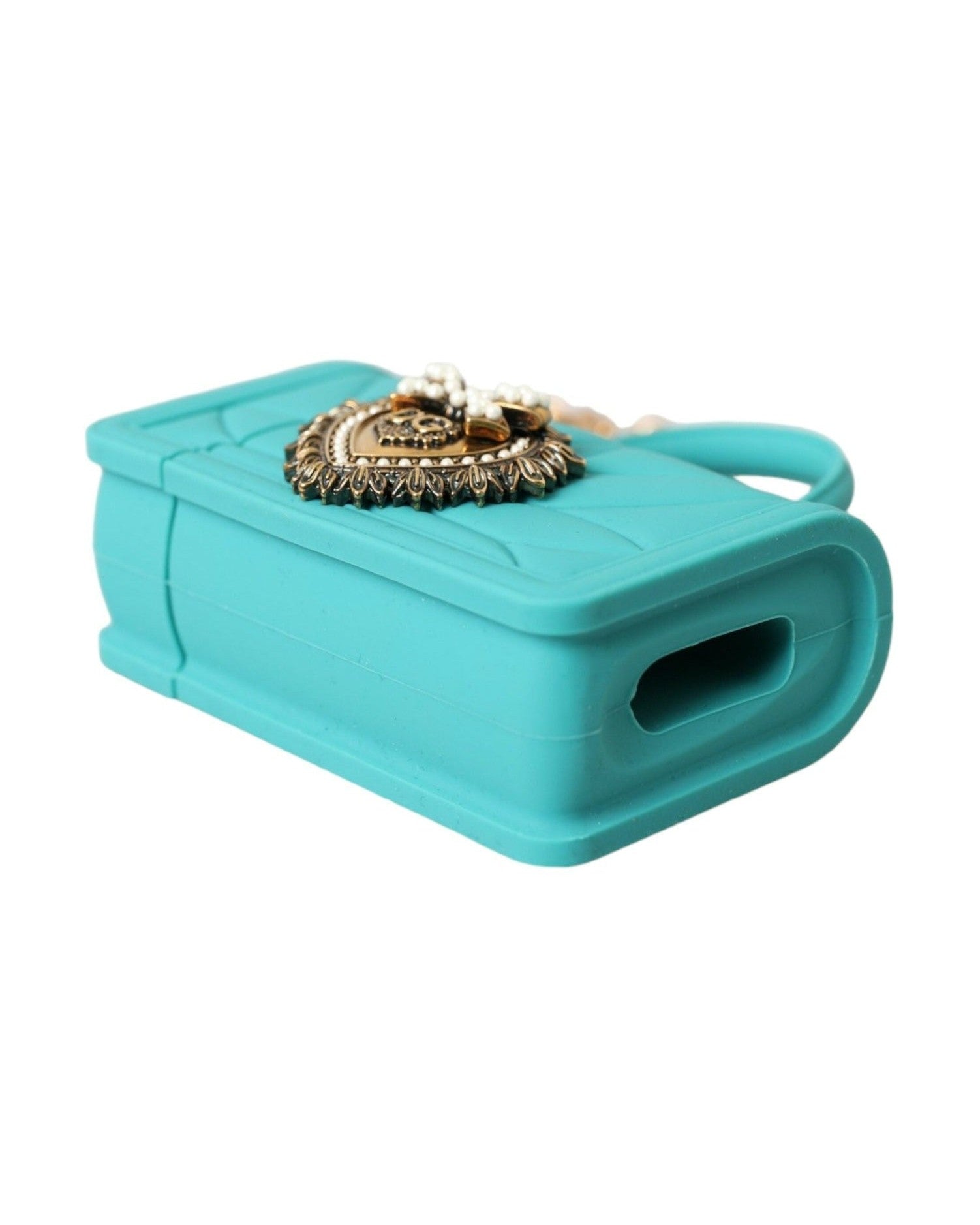 Dolce & Gabbana Silicone Devotion Heart Cover Bag Airpods Turquoise Case Glam Steals
