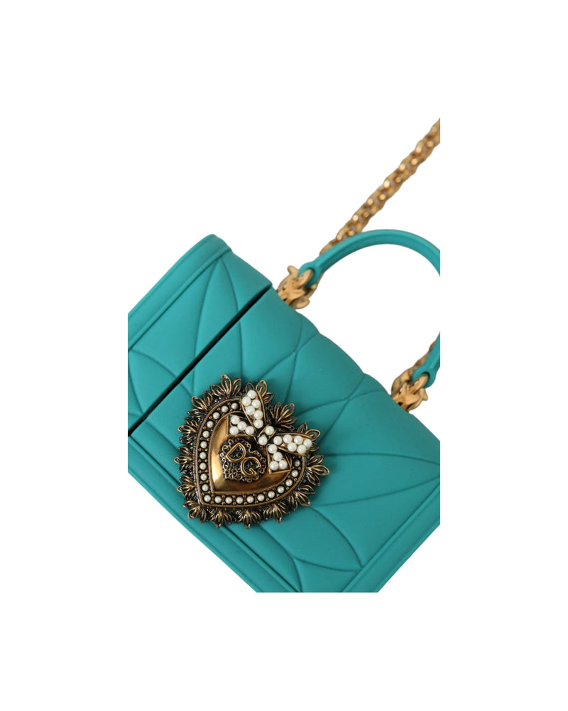 Dolce & Gabbana Silicone Devotion Heart Cover Bag Airpods Turquoise Case Glam Steals