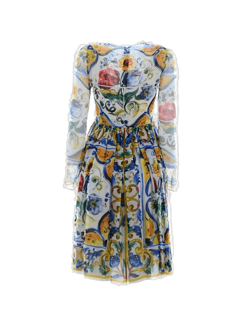 Dolce & Gabbana Silk Maiolica Dress Glam Steals