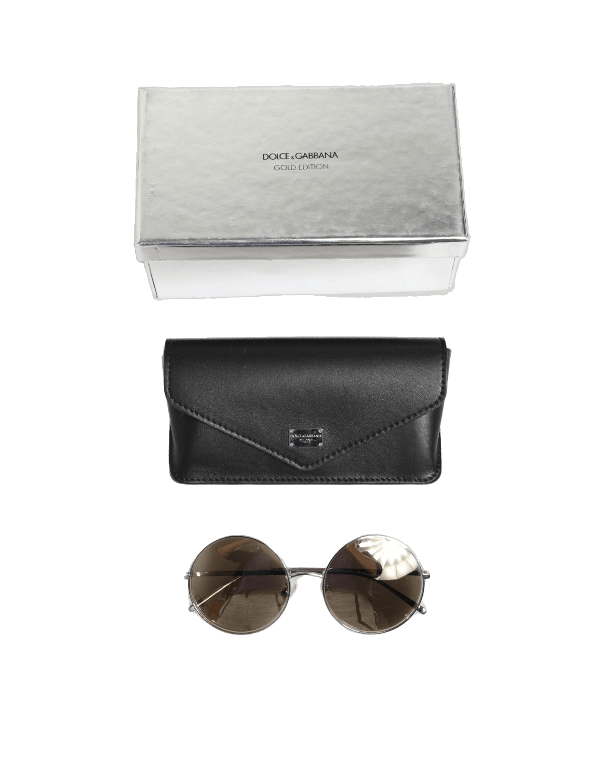 Dolce & Gabbana Silver Dg2215k Metal Round Shades Eyewear Sunglasses Glam Steals