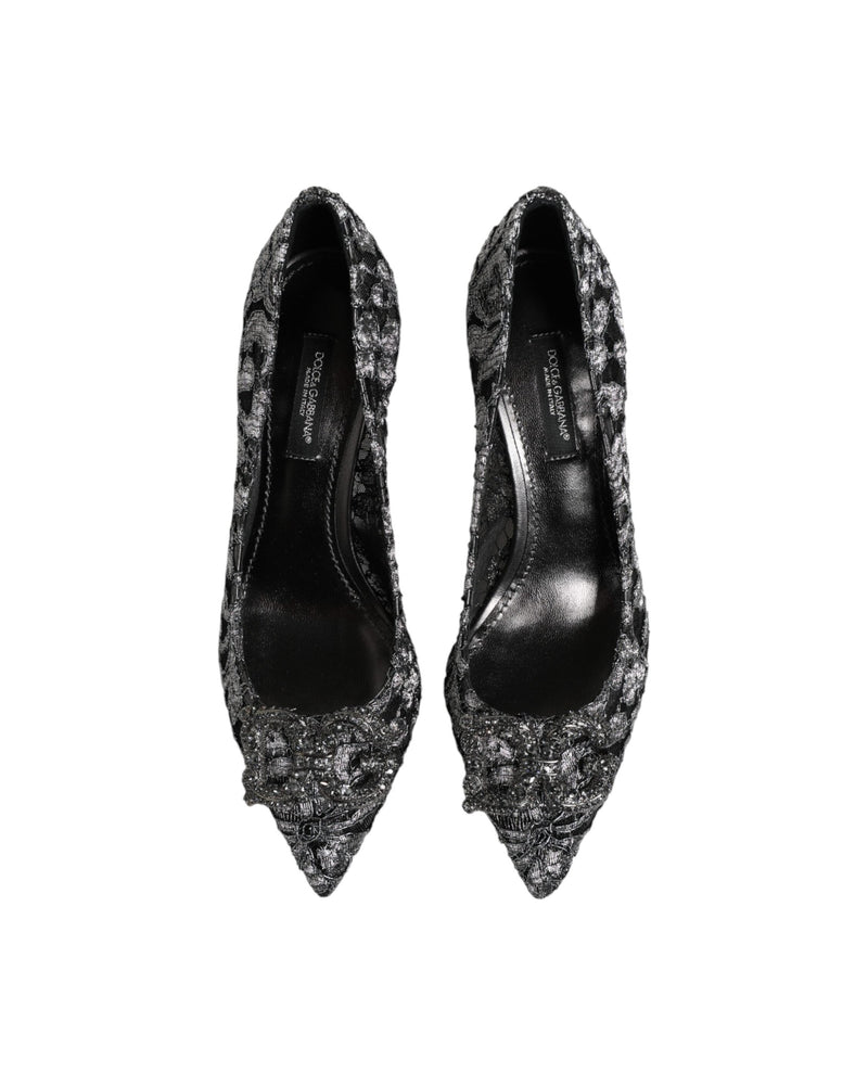 Dolce & Gabbana Silver Lace Dg Amore Heels Glam Steals
