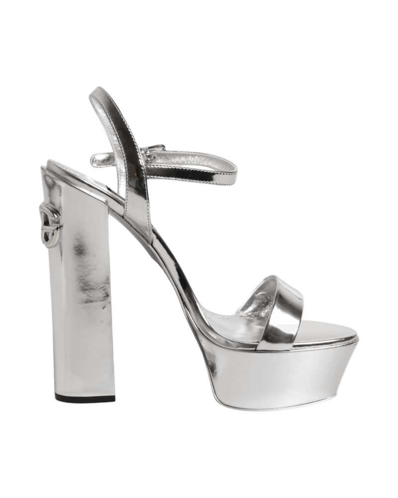 Dolce & Silver Gabbana Leather Platform Keira Sandals Shoes Glam Steals