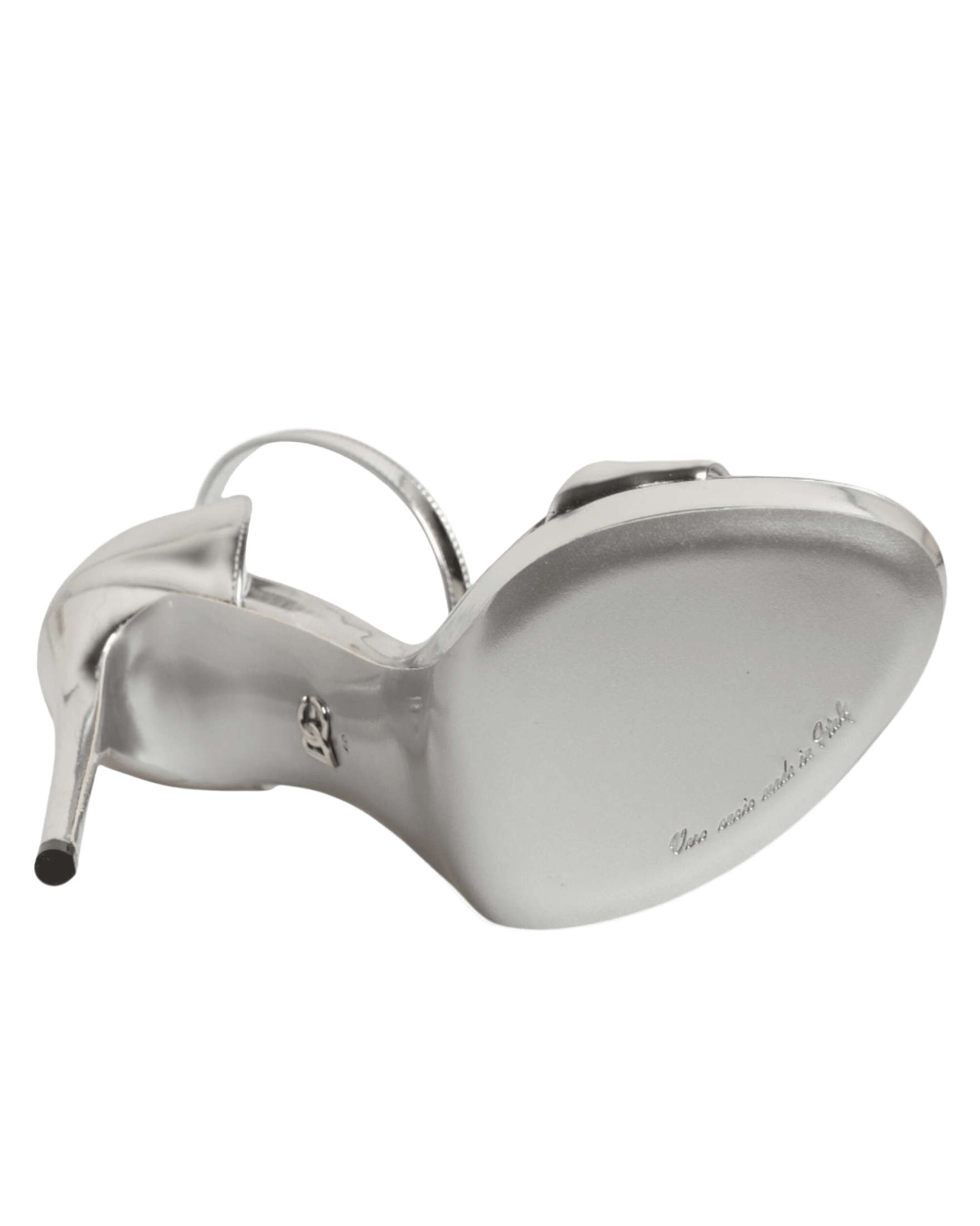 Dolce & Gabbana Silver Leather Platform Keira Sandals Shoes Glam Steals