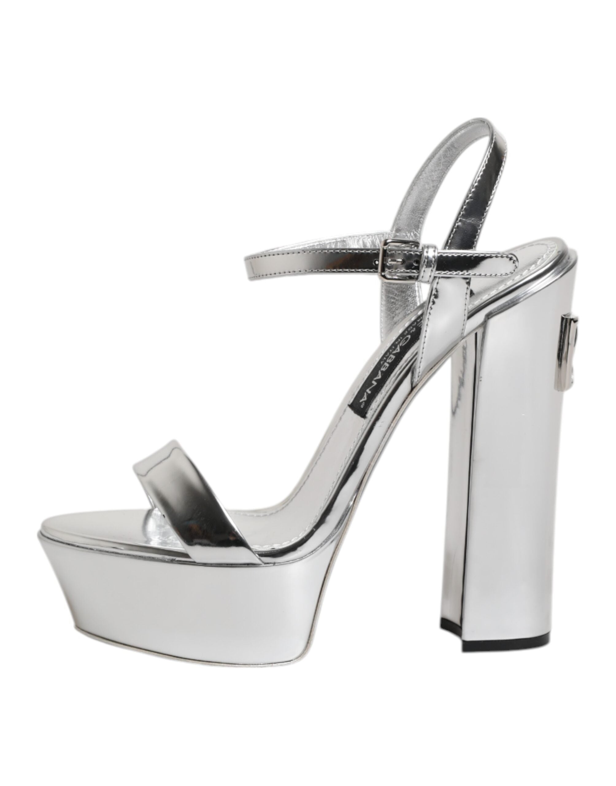 Dolce & Gabbana Silver Leather Platform Keira Sandals Shoes Glam Steals