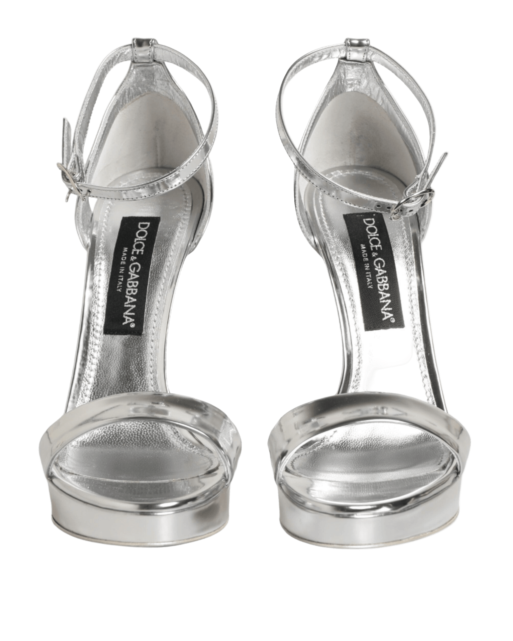 Dolce & Gabbana Silver Leather Platform Keira Sandals Shoes Glam Steals