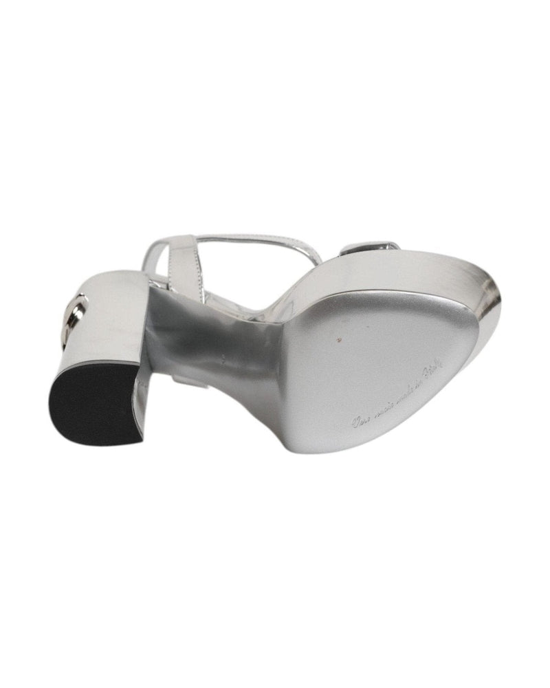 Dolce & Gabbana Silver Leather Platform Keira Sandals Shoes Glam Steals