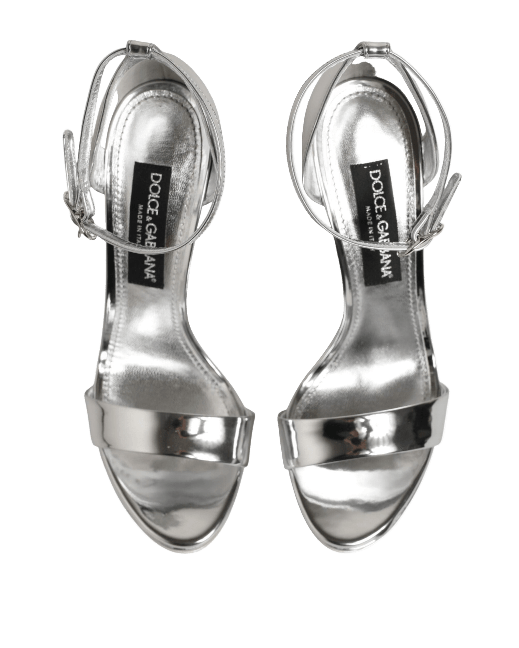 Dolce & Gabbana Silver Leather Platform Keira Sandals Shoes Glam Steals