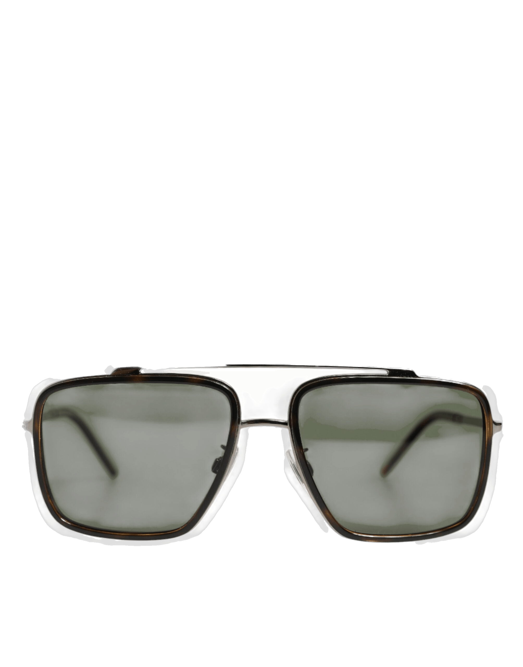 Dolce & Gabbana Silver Metal Frame Polarized Navigator Sunglasses Glam Steals