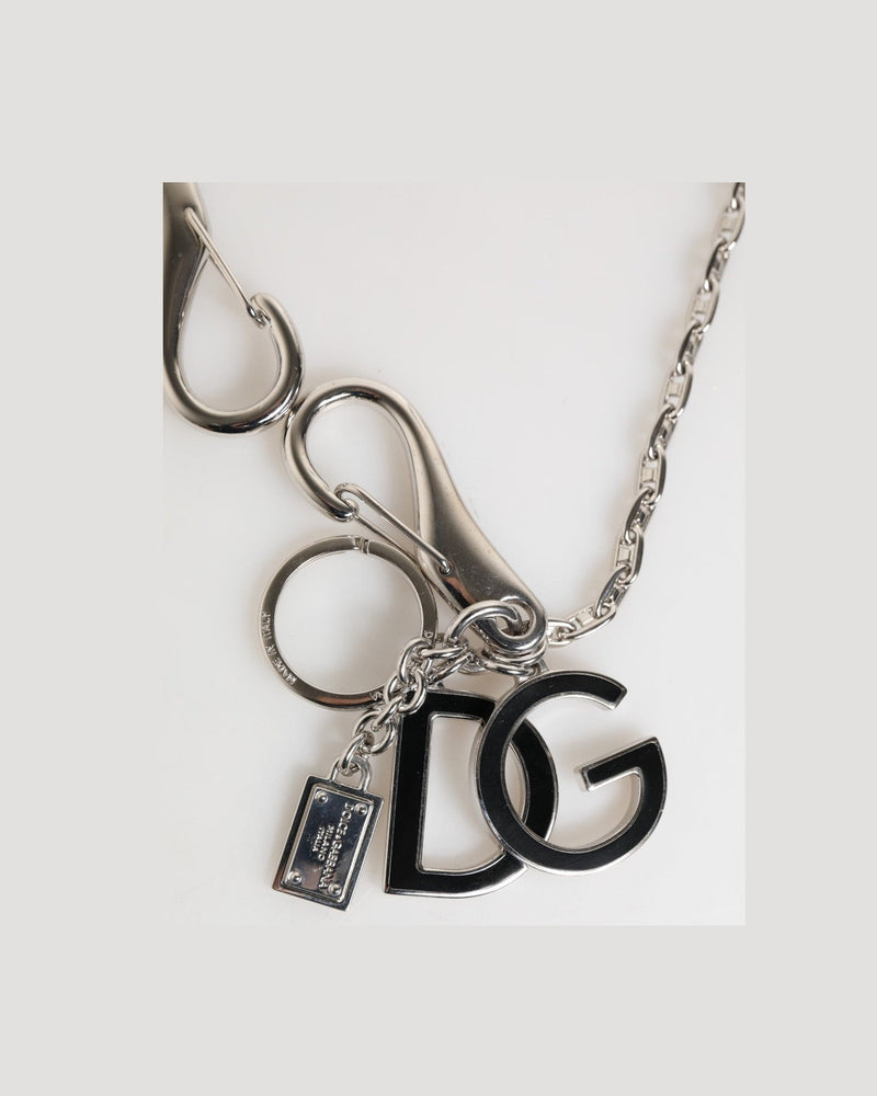 Dolce & Gabbana Silver Tone Dg Logo Keychain Glam Steals