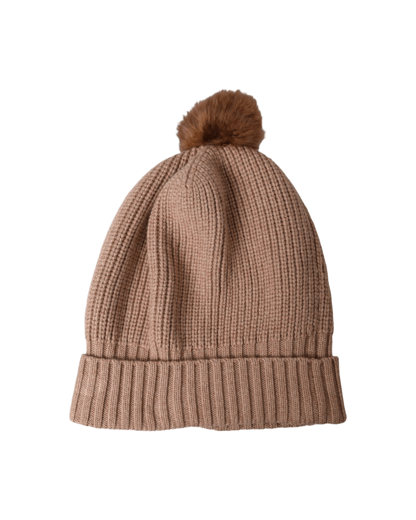 Dolce & Gabbana Solid Knitted Fur Ball Winter Beanie Brown Hat Glam Steals