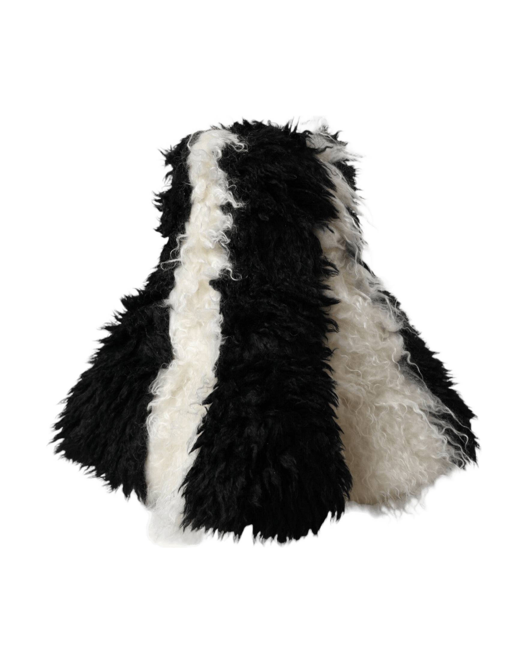 Dolce & Gabbana Stripes Mohair Fur Bucket Black White Hat Glam Steals