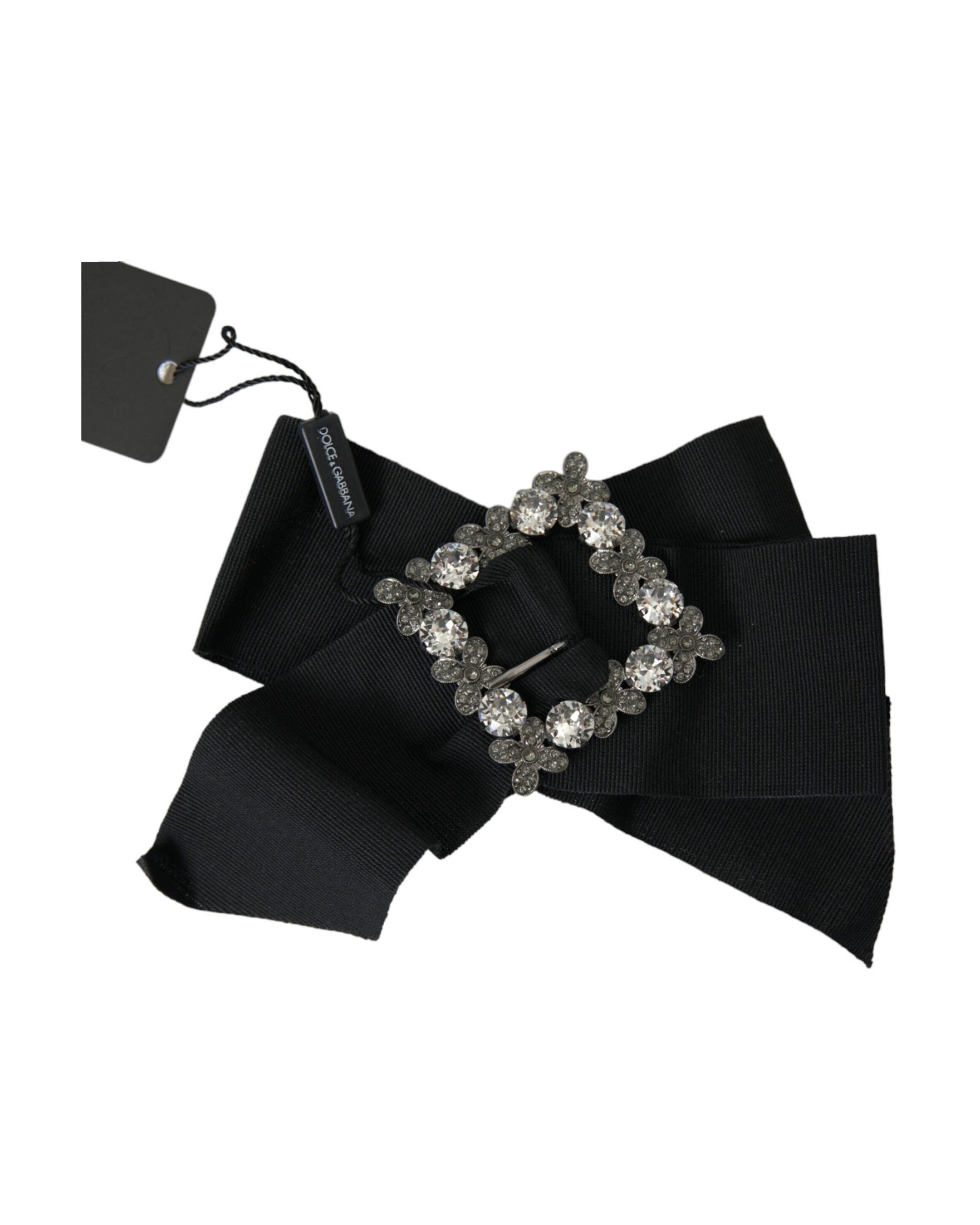 Dolce & Gabbana Swarovski Crystal Embellished Hair Black Clip Glam Steals