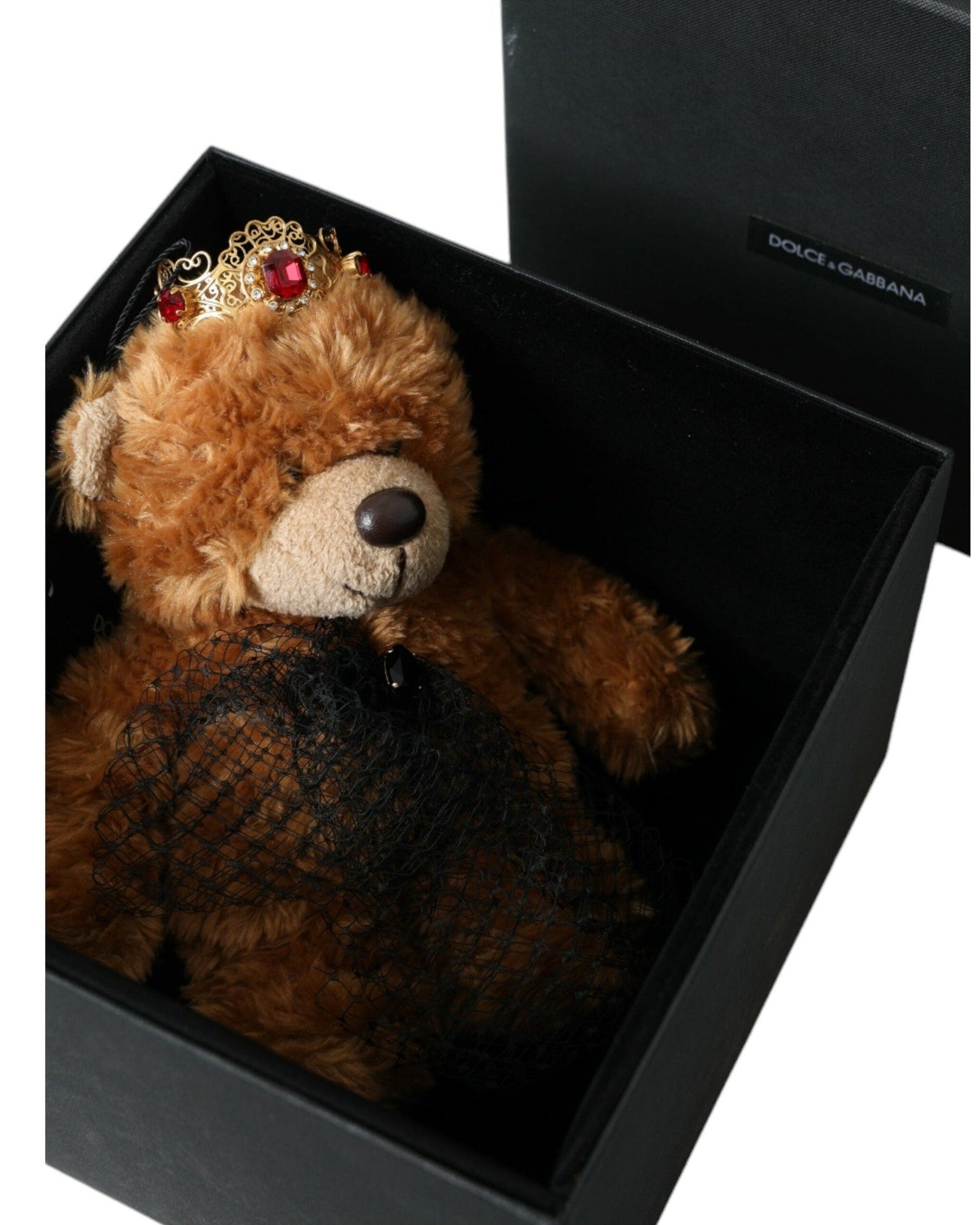 Dolce & Gabbana Teddy Bear Crystal Crown Hair Band Brown Gold Diadem Glam Steals