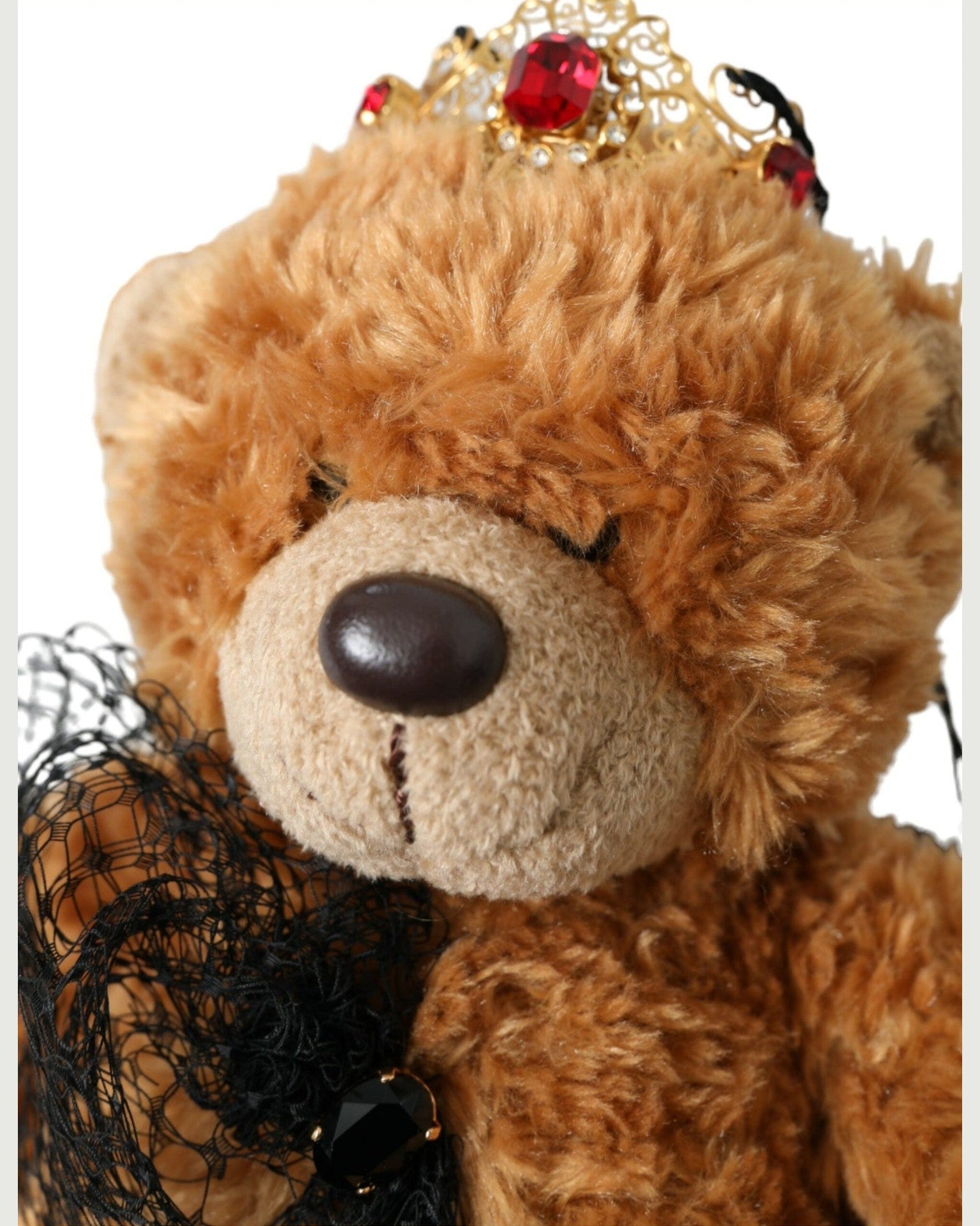 Dolce & Gabbana Teddy Bear Crystal Crown Hair Band Brown Gold Diadem Glam Steals