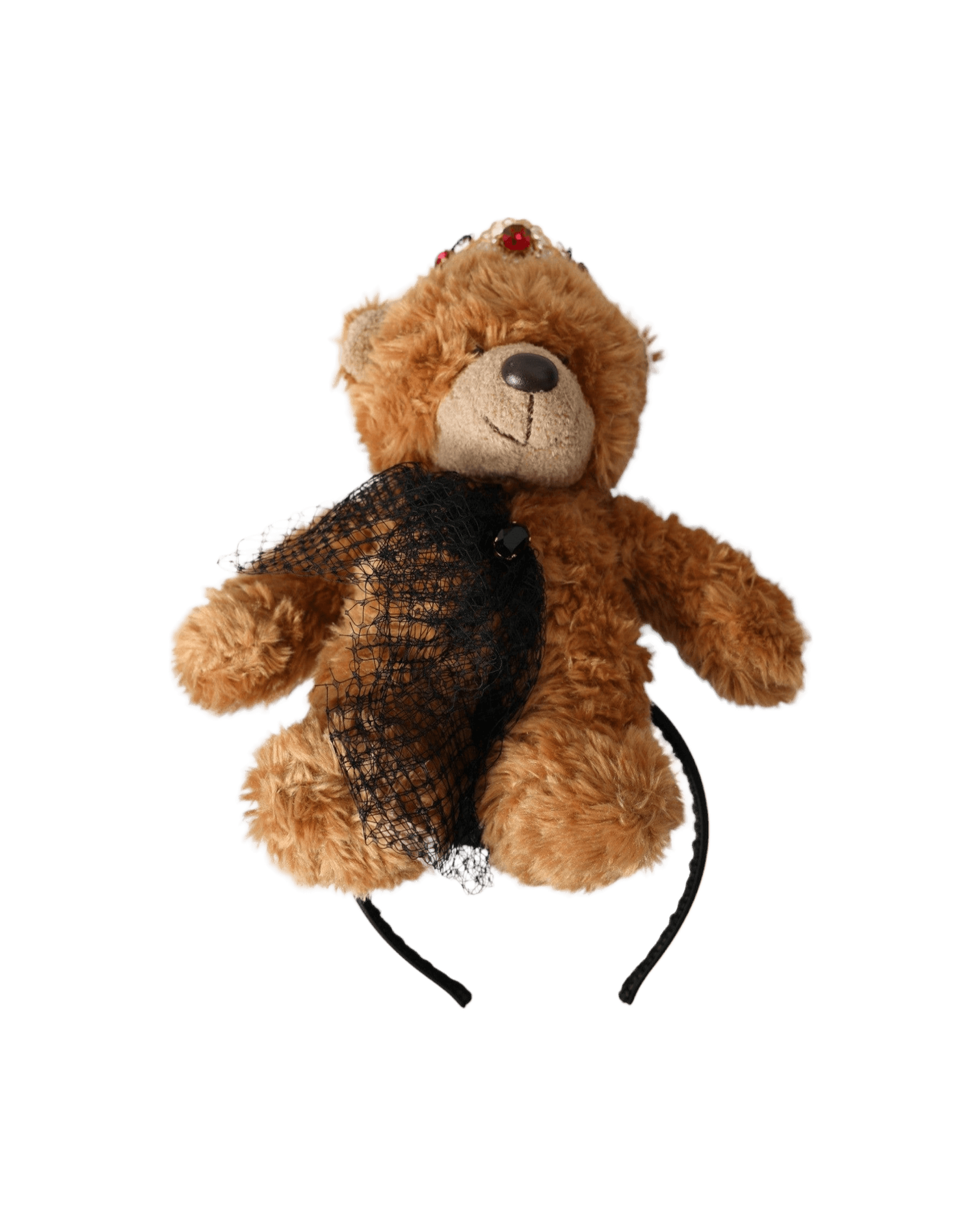 Dolce & Gabbana Teddy Bear Crystal Crown Hair Band Brown Gold Diadem Glam Steals