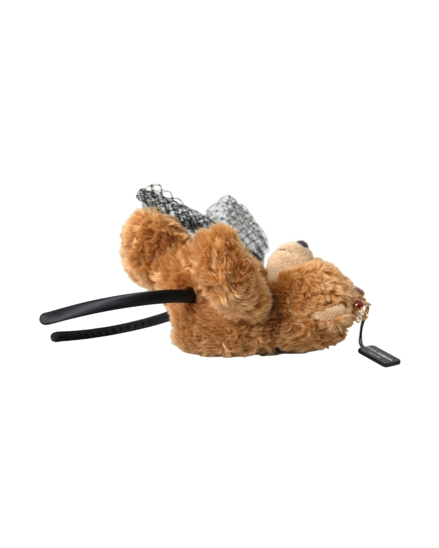 Dolce & Gabbana Teddy Bear Crystal Crown Hair Band Brown Gold Diadem Glam Steals