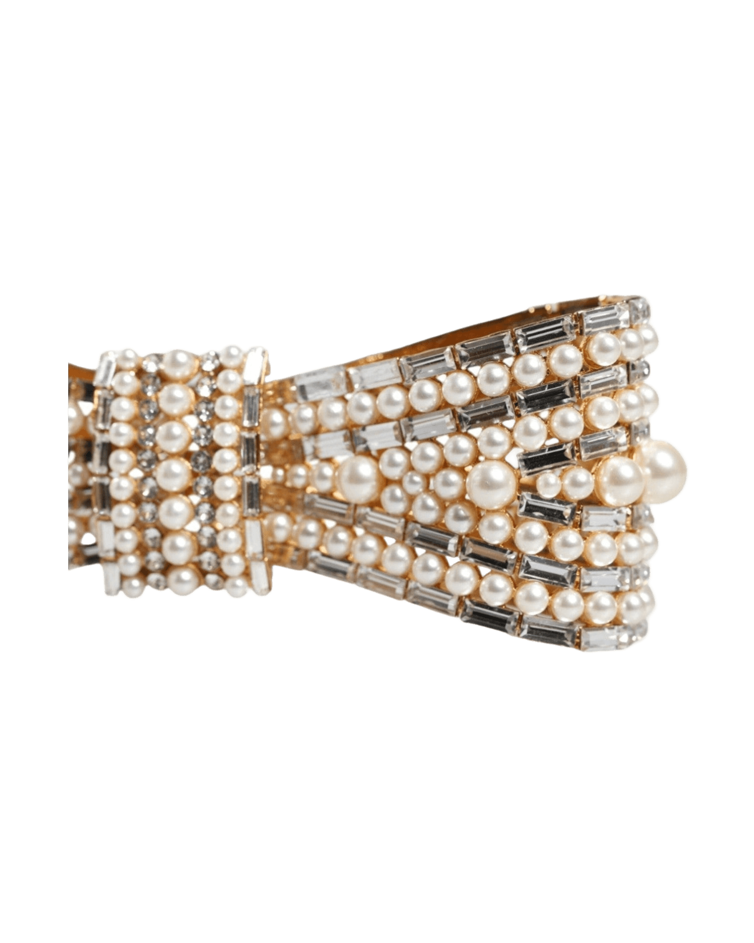 Dolce & Gold Gabbana Tone Brass Bow Crystal Fauxpearl Embellished Brooch Glam Steals