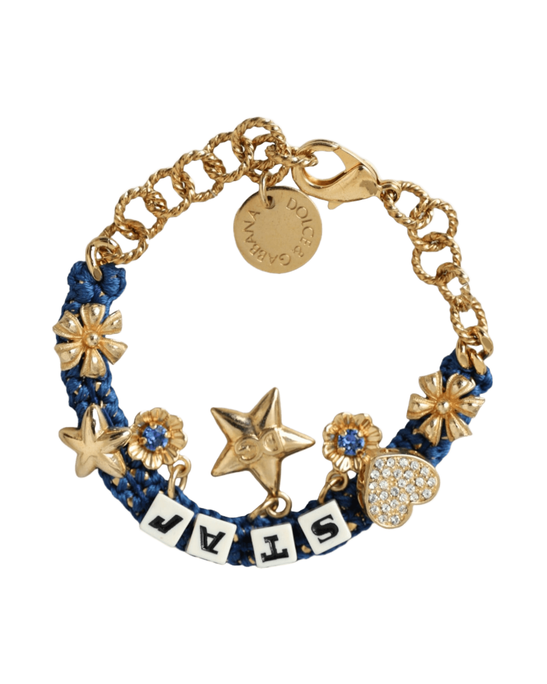 Dolce & Gabbana Tone Brass Chain Star Fashion Gold Bracelet Glam Steals