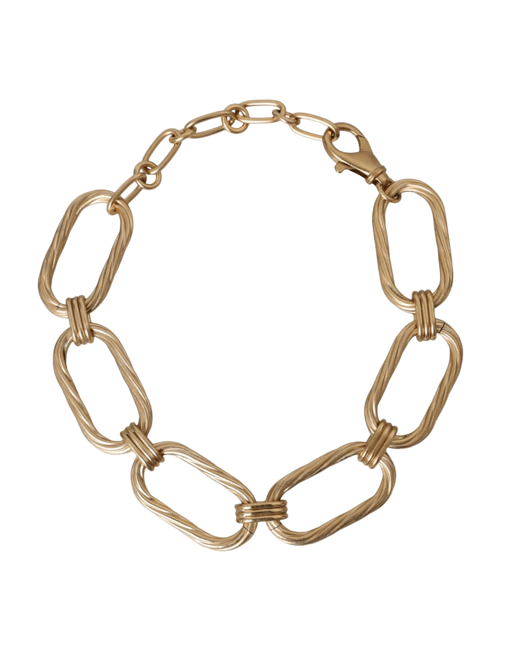 Dolce & Gabbana Tone Brass Large Link Chain Jewelry Gold Necklace Glam Steals