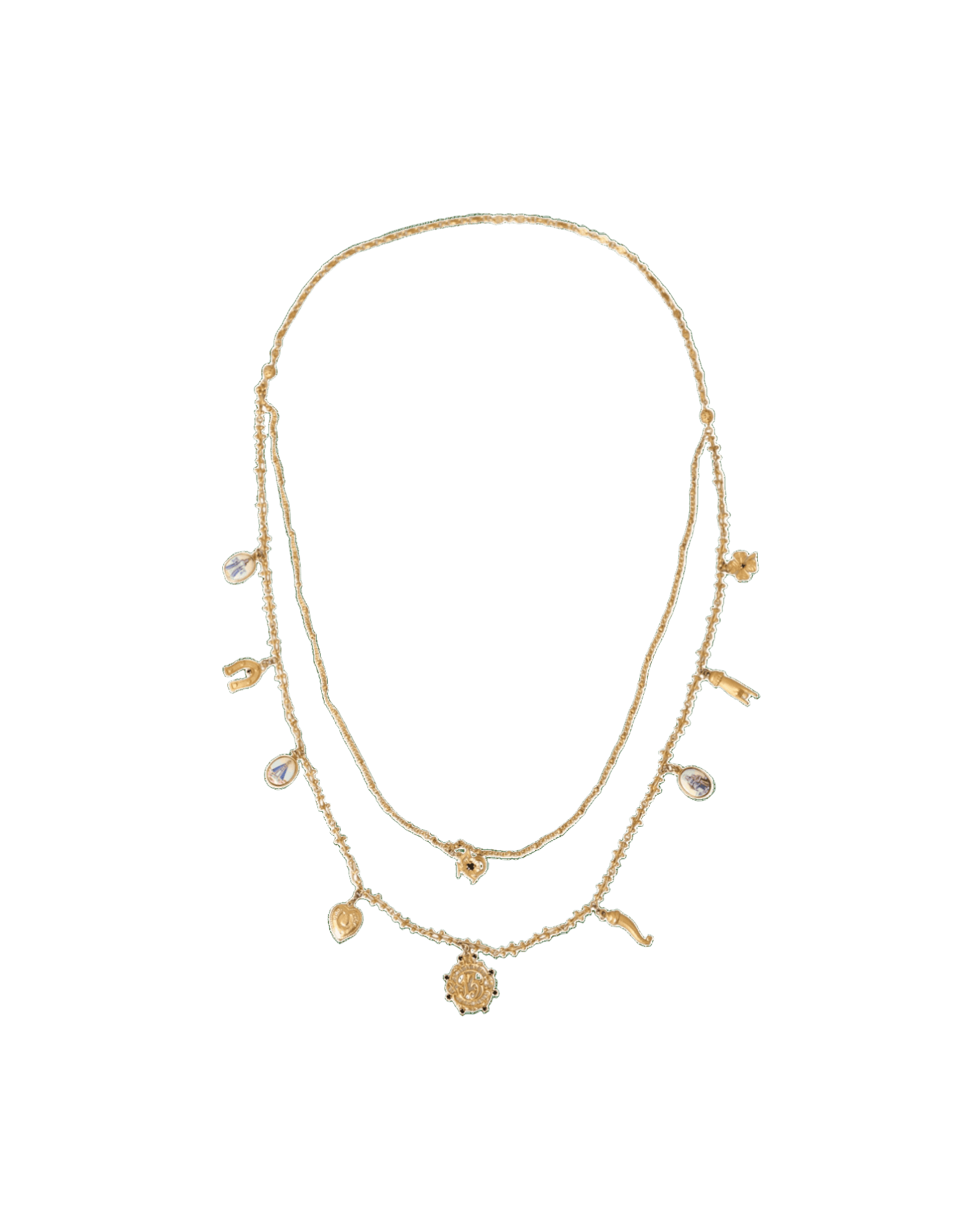 Dolce & Gabbana Tone Chain Brass Charm Statement Sicily Gold Necklace Glam Steals