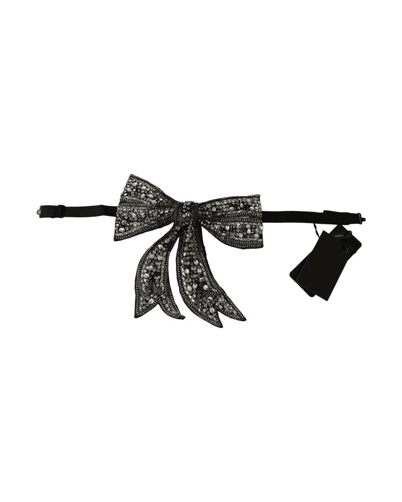 Dolce & Silver Gabbana -tone Silk Crystal Bow Tie Glam Steals