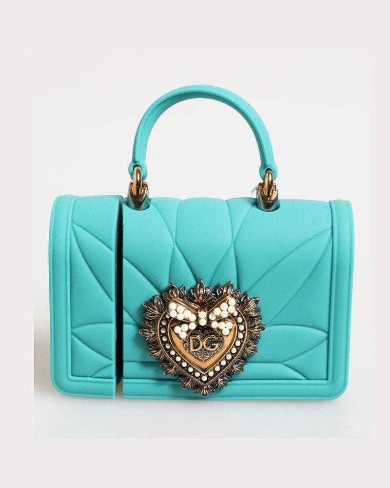 Dolce & Gabbana Turquoise Silicone Devotion Heart Cover Bag Airpods Case Glam Steals