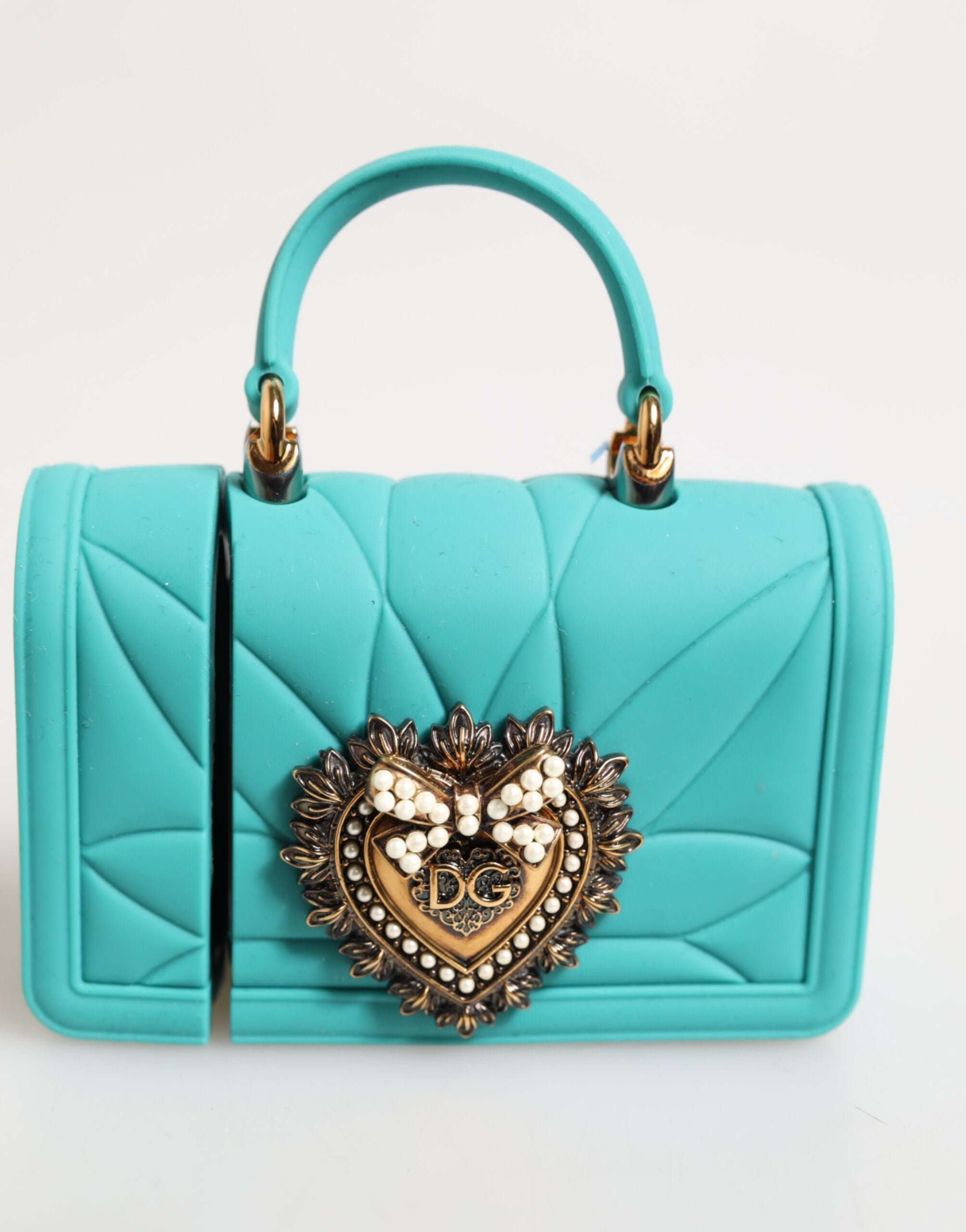Dolce & Gabbana Turquoise Silicone Devotion Heart Cover Bag Airpods Case Glam Steals