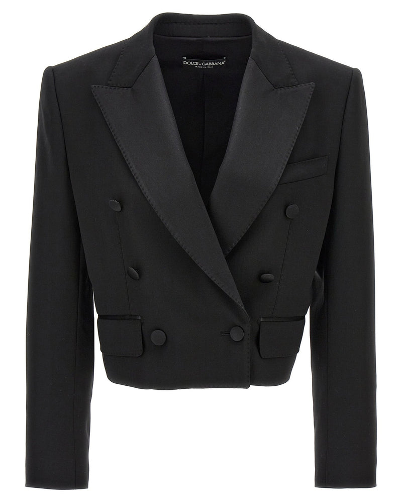 Dolce & Gabbana Tuxedo Crop Blazer Glam Steals