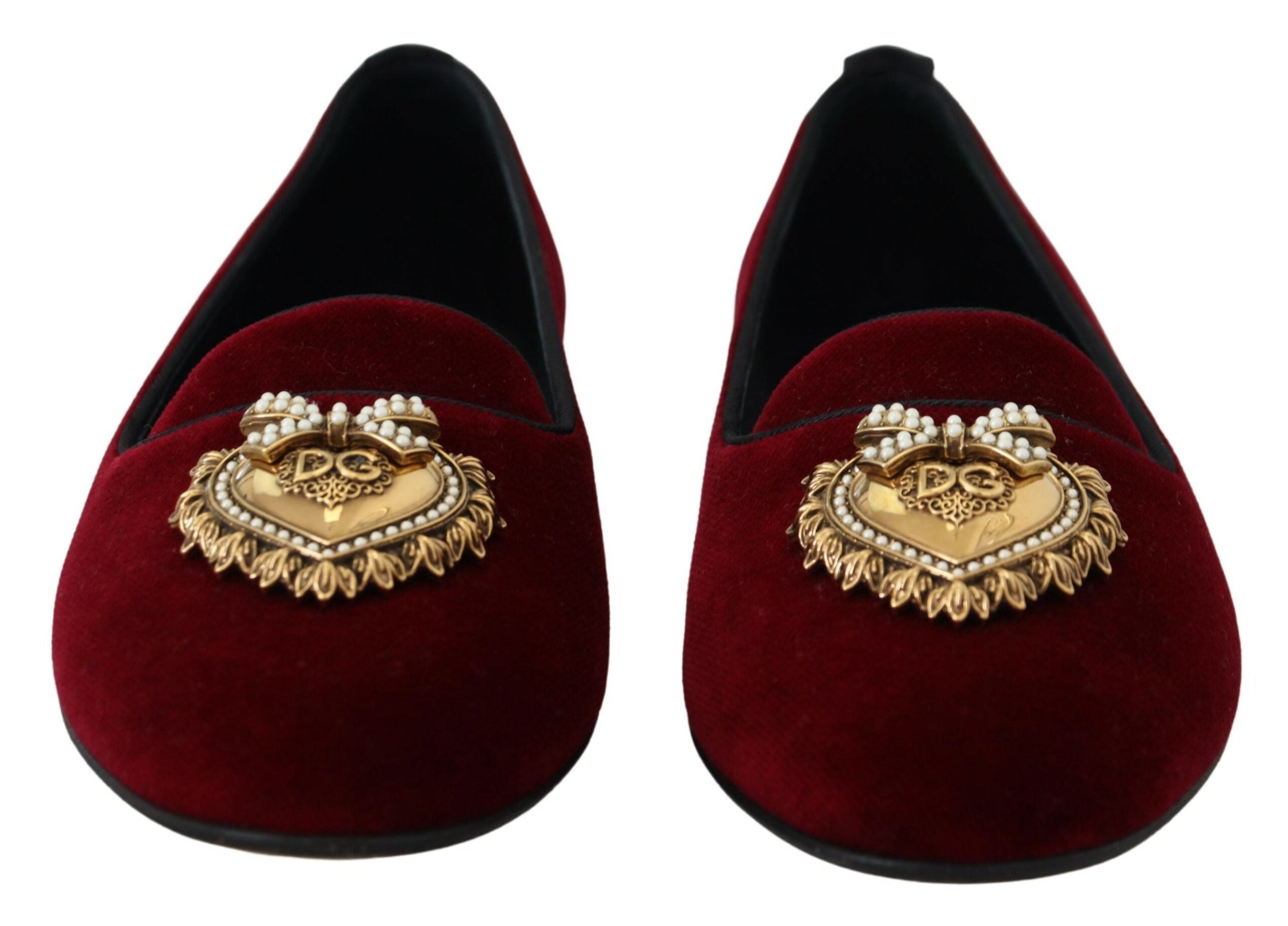 Dolce & Gabbana Velvet Bordeaux Slip On Loafers Flats Shoes see this Glam Steals