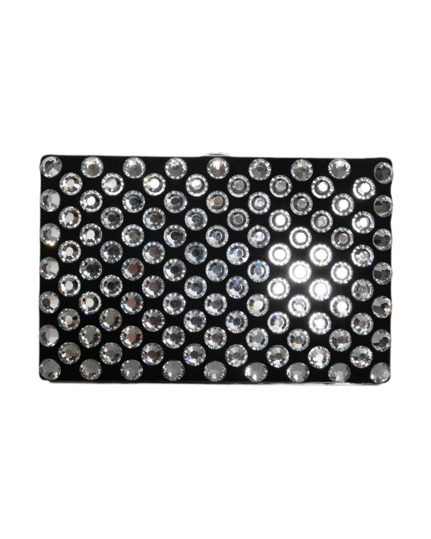 Dolce & Gabbana Velvet Crystal Clutch Evening Party Purse Black Bag Glam Steals