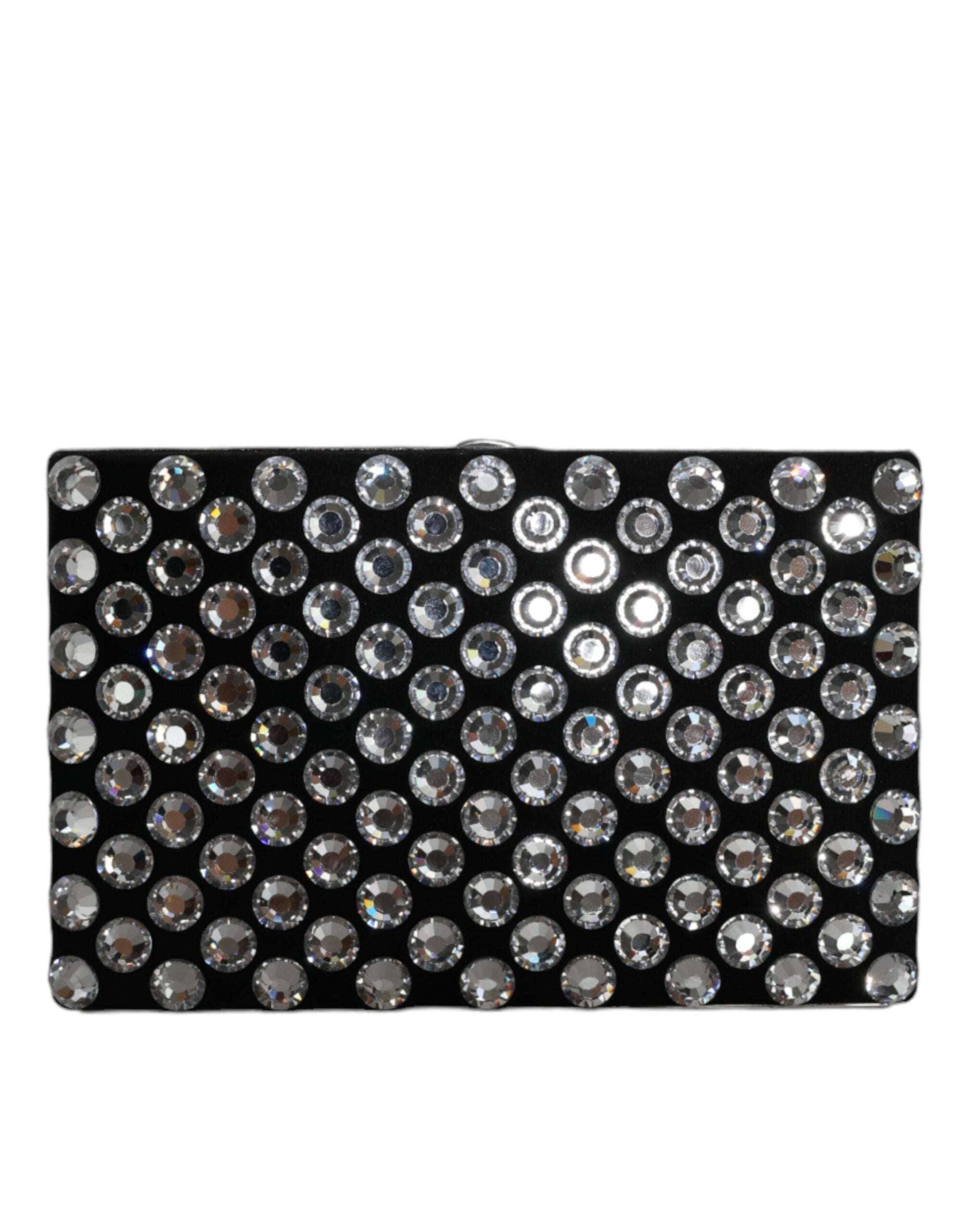 Dolce & Gabbana Velvet Crystal Clutch Evening Party Purse Black Bag Glam Steals