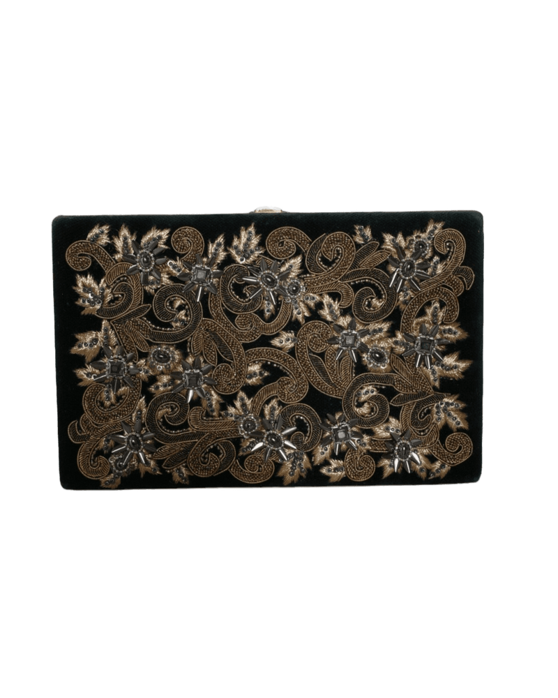 Dolce & Black Gabbana Velvet Frame Clutch Evening Party Purse Bag Glam Steals