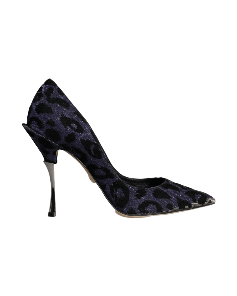 Dolce & Gabbana Violet Leopard Lurex High Heels Pumps Shoes Glam Steals