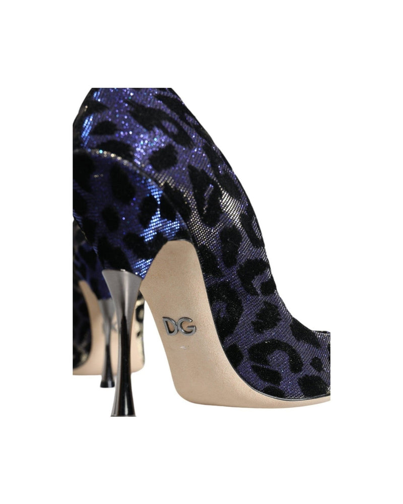 Dolce & Gabbana Violet Leopard Lurex High Heels Pumps Shoes Glam Steals