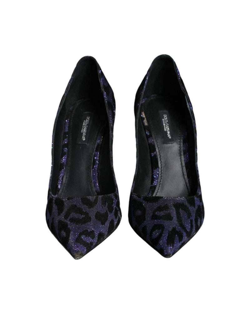 Dolce & Gabbana Violet Leopard Lurex High Heels Pumps Shoes Glam Steals