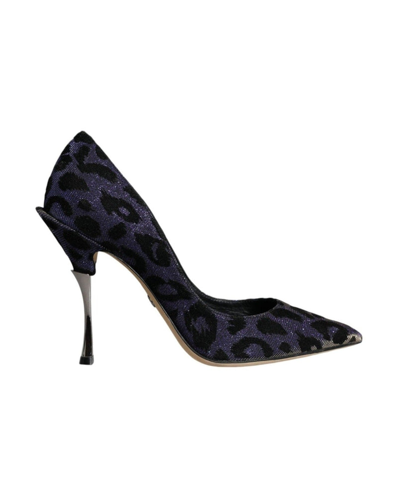 Dolce & Gabbana Violet Leopard Lurex High Heels Pumps Shoes Glam Steals