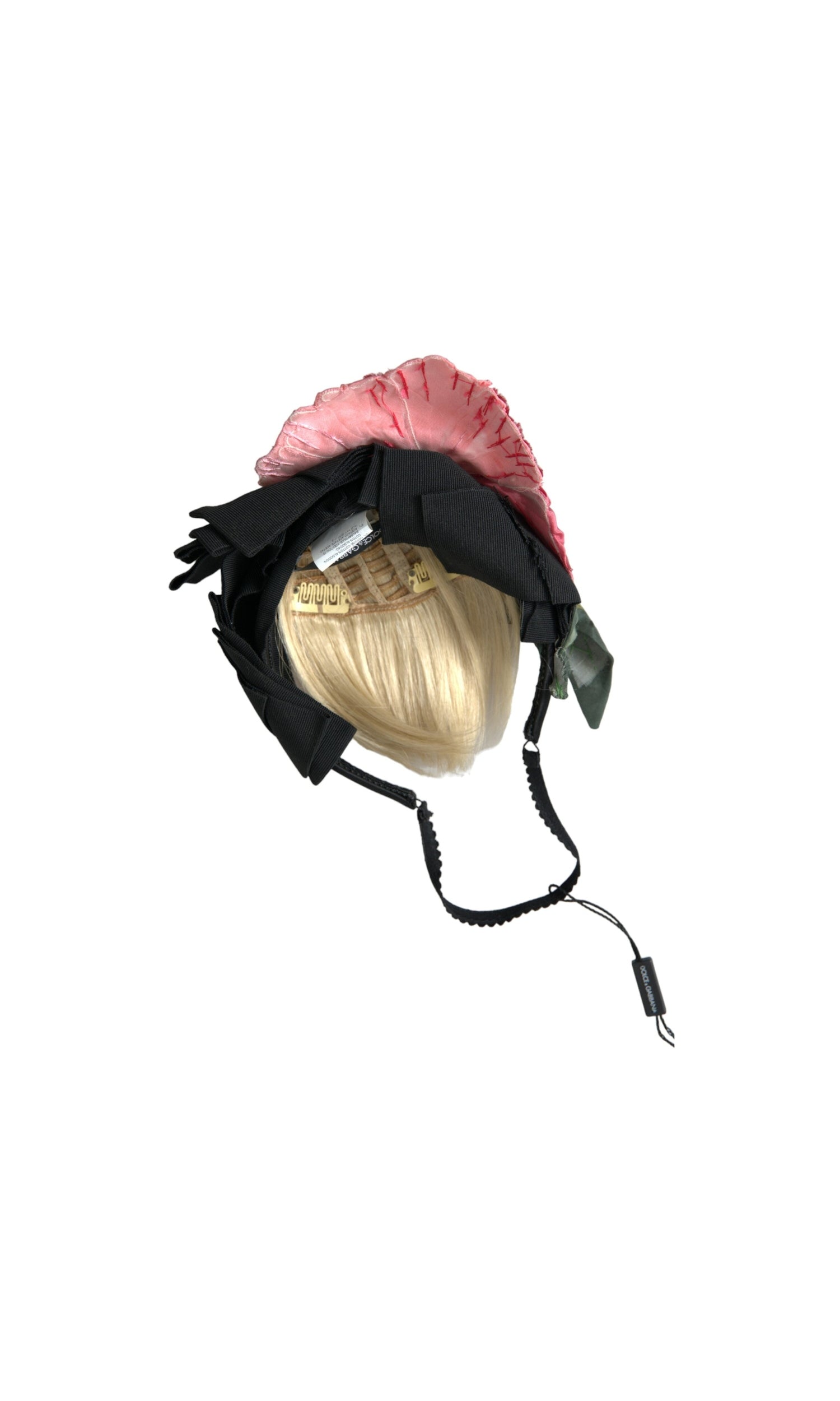 Dolce & Gabbana Viscose Hair Parrucchiera Headband Black White Diadem Glam Steals