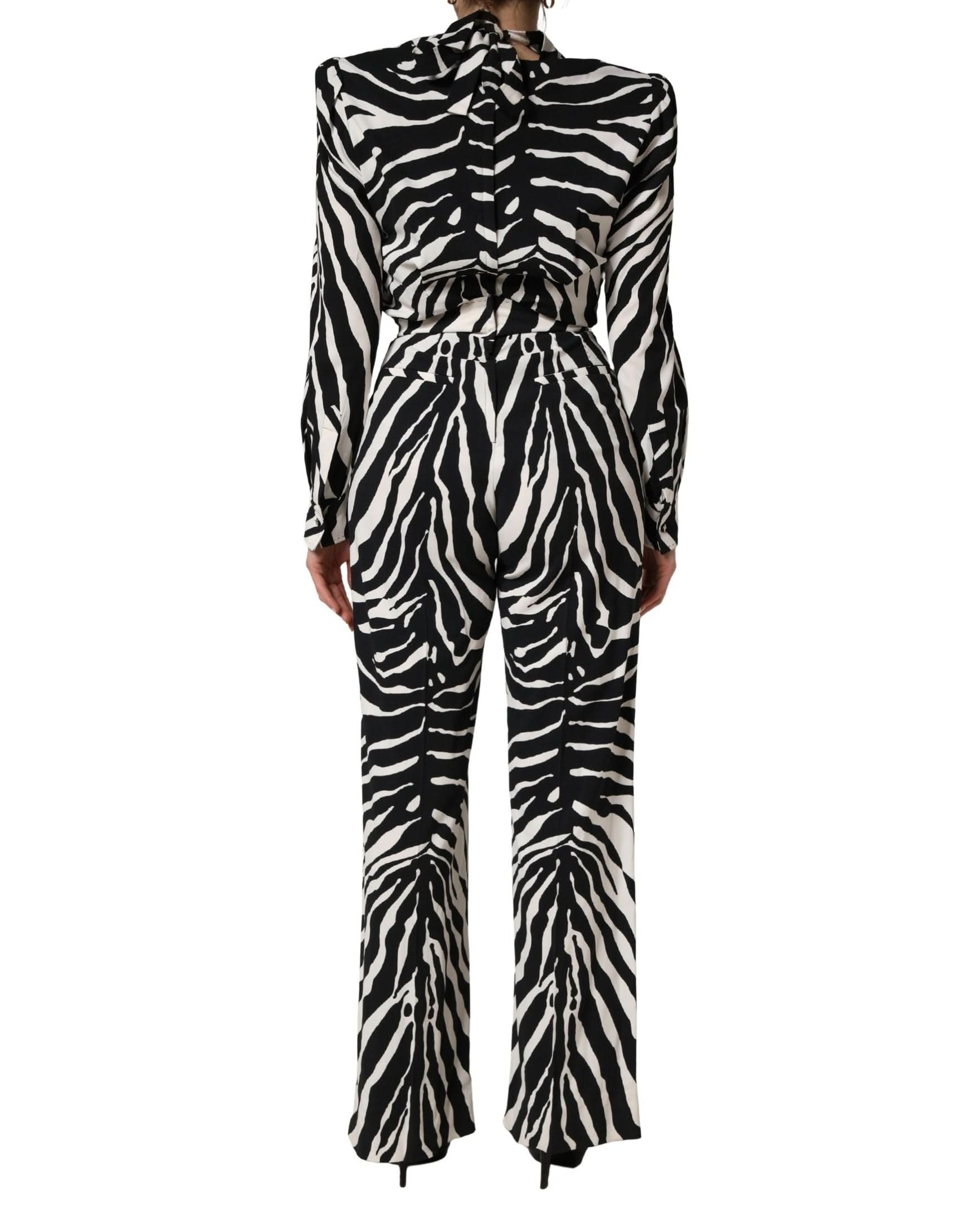 Dolce & Gabbana Viscose Zebra Pattern Jumpsuit Glam Steals