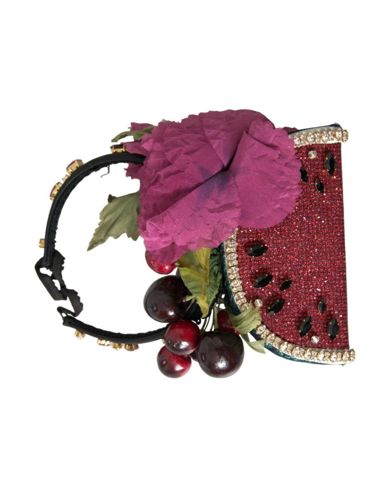 Dolce & Gabbana Watermelon Cherry Crystal Hairband Statement Red Diadem Glam Steals